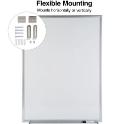 Staples Dry Erase<Durable Magnetic Porcelain Dry-Erase Whiteboard, Aluminum Frame, 4' x 3' (52467/28331)
