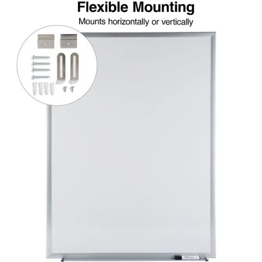 Staples Dry Erase<Durable Magnetic Porcelain Dry-Erase Whiteboard, Aluminum Frame, 4' x 3' (52467/28331)