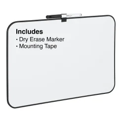 Staples Dry Erase<Durable Melamine Dry-Erase Board, Plastic Frame, 11" x 17" (VMMC10112)