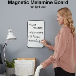 Staples Dry Erase<Durable Melamine Dry-Erase Board, Plastic Frame, 11" x 17" (VMMC10112)
