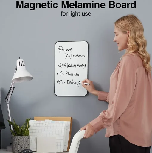 Staples Dry Erase<Durable Melamine Dry-Erase Board, Plastic Frame, 11" x 17" (VMMC10112)