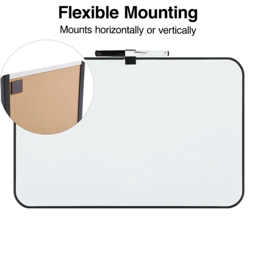 Staples Dry Erase<Durable Melamine Dry-Erase Board, Plastic Frame, 11" x 17" (VMMC10112)