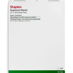 Staples Easel Paper Pads<Easel Pads, 27" x 35", White, 50 Sheets/Pad, 4 Pads/Carton (ST17641)