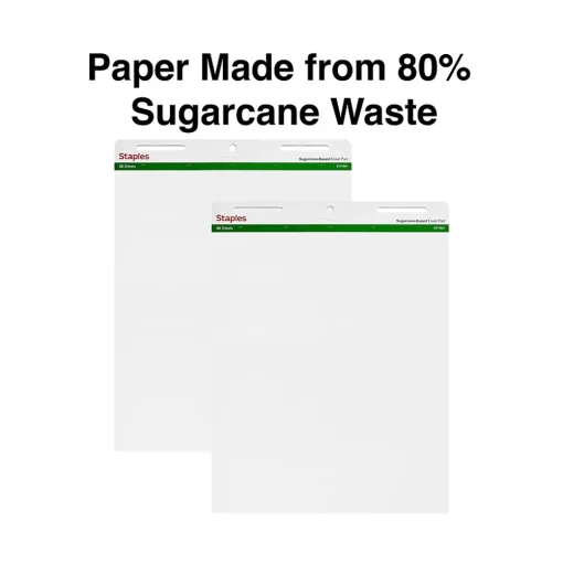 Staples Easel Paper Pads<Easel Pads, 27" x 35", White, 50 Sheets/Pad, 4 Pads/Carton (ST17641)