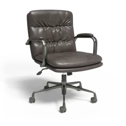 Staples Office Chairs<® Ellsworth Leather Swivel Manager Chair, Gray (95115)