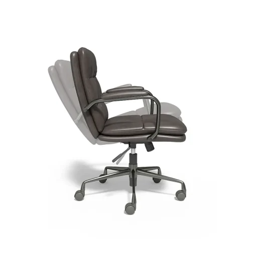 Staples Office Chairs<® Ellsworth Leather Swivel Manager Chair, Gray (95115)