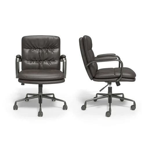 Staples Office Chairs<® Ellsworth Leather Swivel Manager Chair, Gray (95115)