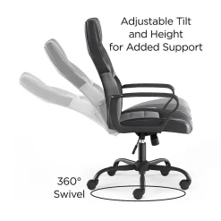 Emerge Gaming Chairs<Staples Vector Luxura Faux Leather Gaming Chair, Black & Gray (61108)