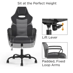 Emerge Gaming Chairs<Staples Vector Luxura Faux Leather Gaming Chair, Black & Gray (61108)