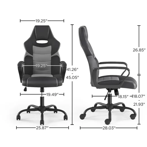 Emerge Gaming Chairs<Staples Vector Luxura Faux Leather Gaming Chair, Black & Gray (61108)