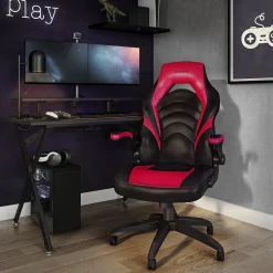 Emerge Gaming Chairs<Staples Vortex Bonded Leather Ergonomic Gaming Chair, Black and (51465-CC)