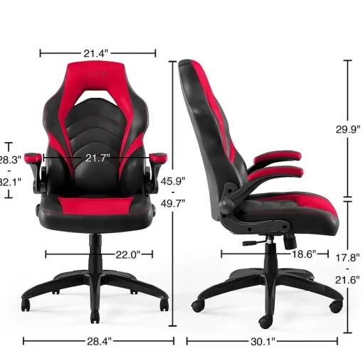 Emerge Gaming Chairs<Staples Vortex Bonded Leather Ergonomic Gaming Chair, Black and (51465-CC)