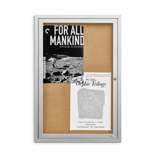 Staples Bulletin<Enclosed Cork Display Board, Aluminum Frame, 3' x 2' (ST61261)