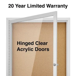 Staples Bulletin<Enclosed Cork Display Board, Aluminum Frame, 3' x 2' (ST61261)