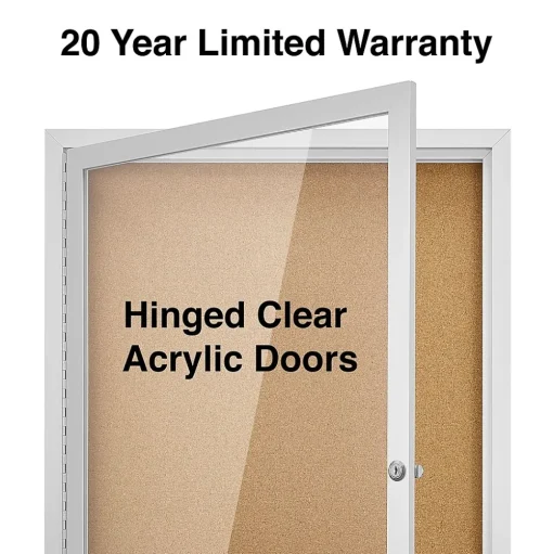 Staples Bulletin<Enclosed Cork Display Board, Aluminum Frame, 3' x 2' (ST61261)