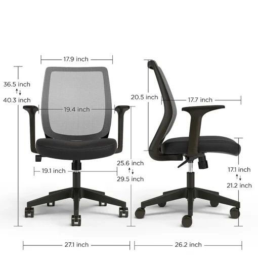 Staples Ergonomic Chairs<Essentials Ergonomic Fabric Swivel Task Chair, (UN56947)