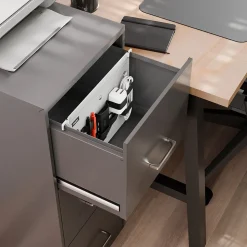 Staples File Cabinets<File Cabinet Tech Organizer, Gray/Black (TR62605)