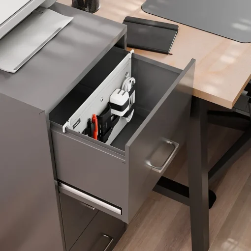 Staples File Cabinets<File Cabinet Tech Organizer, Gray/Black (TR62605)