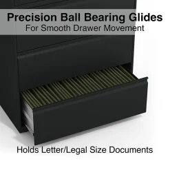 Staples File Cabinets<HL8000 Commercial 5-Drawer Lateral File Cabinet, Locking, Letter/Legal, Black, 36"W (21754D)