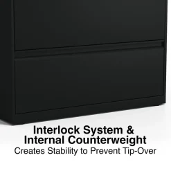 Staples File Cabinets<HL8000 Commercial 5-Drawer Lateral File Cabinet, Locking, Letter/Legal, Black, 36"W (21754D)