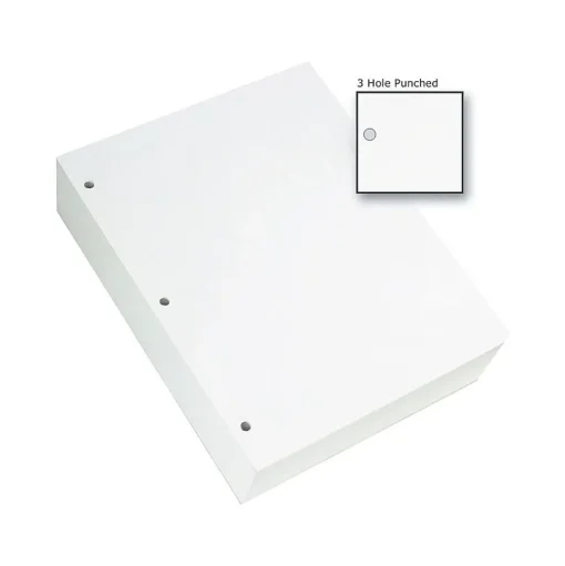 Staples Copy Paper<3-Hole Punch Copy Paper, 8.5" x 11", 20 lbs., 500 Sheets/Ream, 10 Reams/Carton (221192)