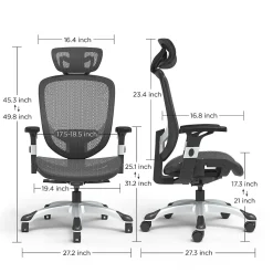 Staples Ergonomic Chairs<Hyken Ergonomic Mesh Swivel Task Chair, (UN59460)