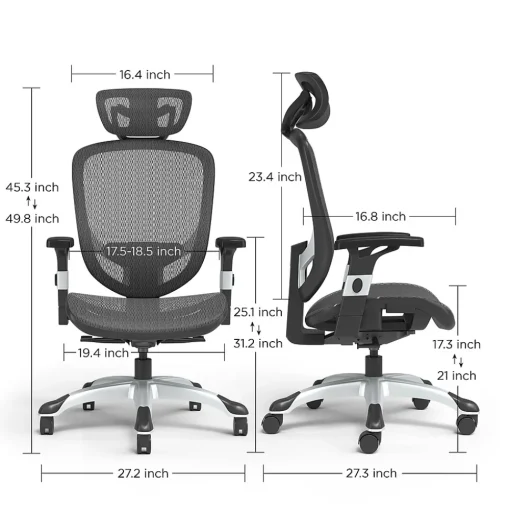 Staples Ergonomic Chairs<Hyken Ergonomic Mesh Swivel Task Chair, (UN59460)
