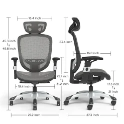 Staples Ergonomic Chairs<Hyken Ergonomic Mesh Swivel Task Chair, (UN59464)
