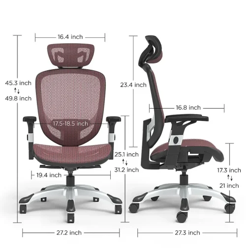 Staples Ergonomic Chairs<Hyken Ergonomic Mesh Swivel Task Chair, Maroon (UN59462)