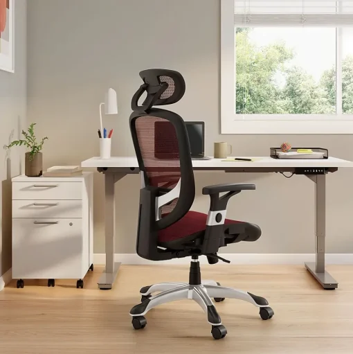 Staples Office Chairs<Hyken Ergonomic Mesh Swivel Task Chair, Maroon (UN59462)