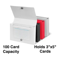 Staples Index Cards<® Index Card Holder for 3" x 5" Cards, 100 Card Capacity, Assorted (ST50992-CC)
