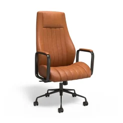 Staples Office Chairs<® Laconia Ergonomic Leather Swivel Manager Chair, Brown (HLC-3932)