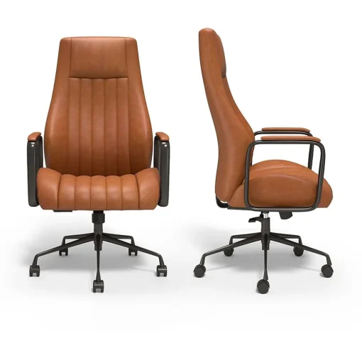 Staples Office Chairs<® Laconia Ergonomic Leather Swivel Manager Chair, Brown (HLC-3932)