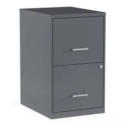 Staples File Cabinets<Light Duty 2-Drawer Mobile Vertical File Cabinet, Letter Size, Lockable, 24.1"H x 14.3"W x 18"D, Charcoal (ST52143-CC)