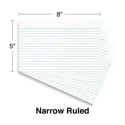 Staples Index Cards<® Lined Index Cards, 5" x 8", White, 100 Cards/Pack (ST51016-CC)