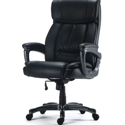 Staples Office Chairs<Lockland Ergonomic Leather Managers Big & Tall Chair, 400 lb. Capacity, Black (58067)