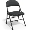 Staples Folding & Stacking<Luxura Faux Leather Folding Chair, Black, 4/Pack (51504)
