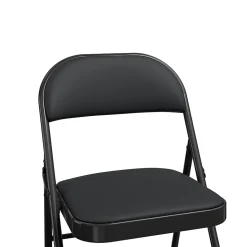 Staples Folding & Stacking<Luxura Faux Leather Folding Chair, Black, 4/Pack (51504)