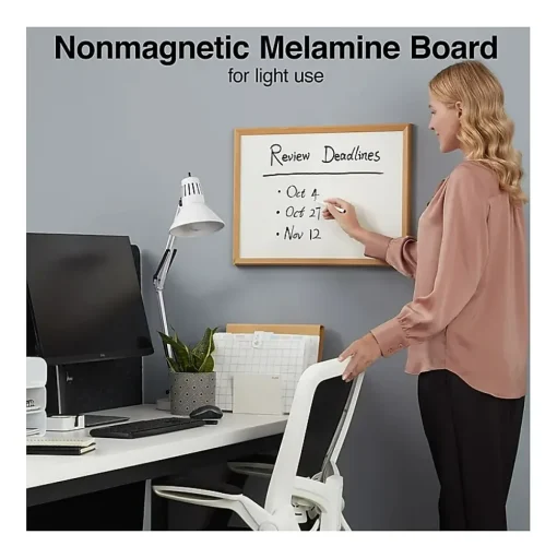 Staples Dry Erase<Melamine Dry-Erase Whiteboard, MDF Frame, 2' x 1.5' (50069)