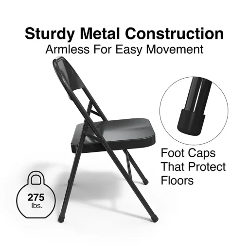 Staples Folding & Stacking<® Metal Office Stacking & Folding Chair, , 4/Pack (51501)