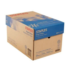 Staples Multipurpose Paper<Multipurpose Paper, 8.5" x 11", 22 lbs., Bright White, 500 Sheets/Ream, 10 Reams/Carton (22098)