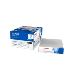 Staples Copy Paper<Multiuse 8.5" x 11" Copy Paper, 20 lbs., 94 Brightness, 500/Ream, 3 Reams/Carton (51929)