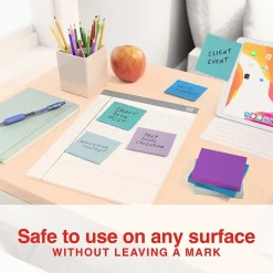 Staples Sticky Notes<Notes, 3" x 3", Marina Collection, 100 Sheet/Pad, 12 Pads/Pack (19758-US)