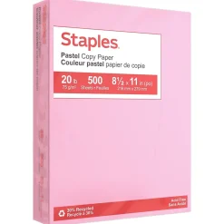 Staples Multipurpose Paper<Pastel 30% Recycled Color Copy Paper, 20 lbs., 8.5" x 11", , 500/Ream (14779)