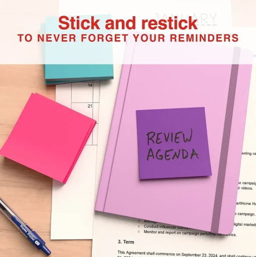 Staples Sticky Notes<® Pop-up Notes, 3" x 3", Berry Blast Collection, 100 Sheet/Pad, 6 Pads/Pack (S33BOP6/52558)