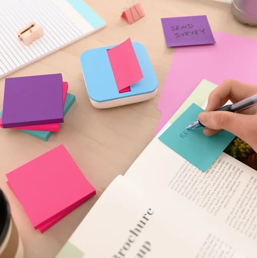 Staples Sticky Notes<® Pop-up Notes, 3" x 3", Berry Blast Collection, 100 Sheet/Pad, 6 Pads/Pack (S33BOP6/52558)