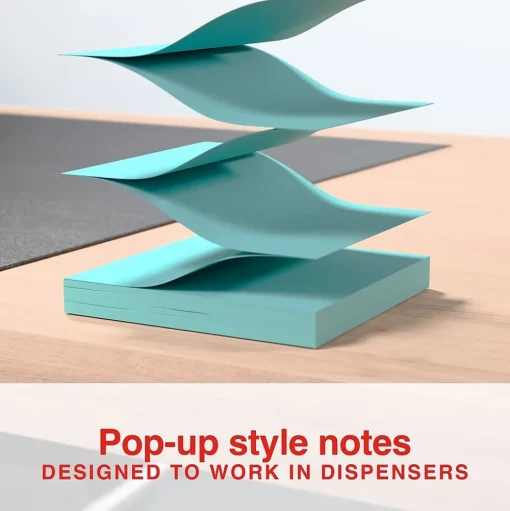 Staples Sticky Notes<Pop-up Notes, 3" x 3", Marina Collection, 100 Sheet/Pad, 6 Pads/Pack (S-33WCP6)