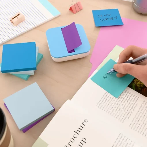 Staples Sticky Notes<Pop-up Notes, 3" x 3", Marina Collection, 100 Sheet/Pad, 6 Pads/Pack (S-33WCP6)