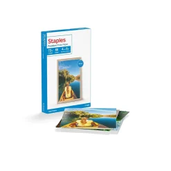 Staples Photo Paper<Premium Glossy Photo Paper, 4"W x 6"L, 60/Pack (19898-CC)