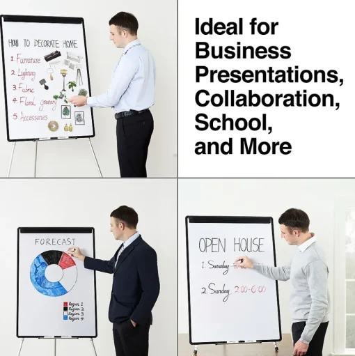 Staples Dry Erase<Presentation Flip Chart Easel, White Steel (28217US/50445US)